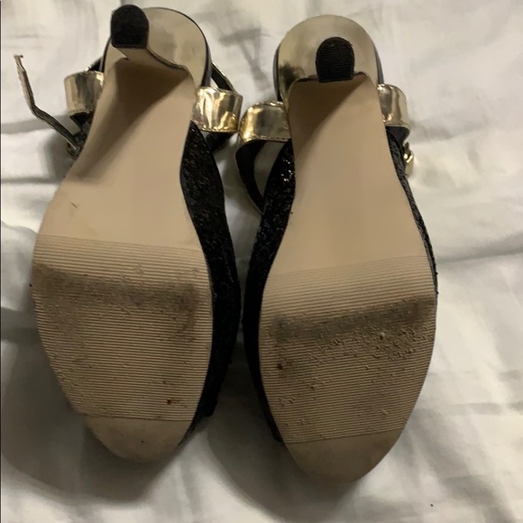 Madden Girl glitter black & metallic platform shoe 6.5 - Picture 3 of 6